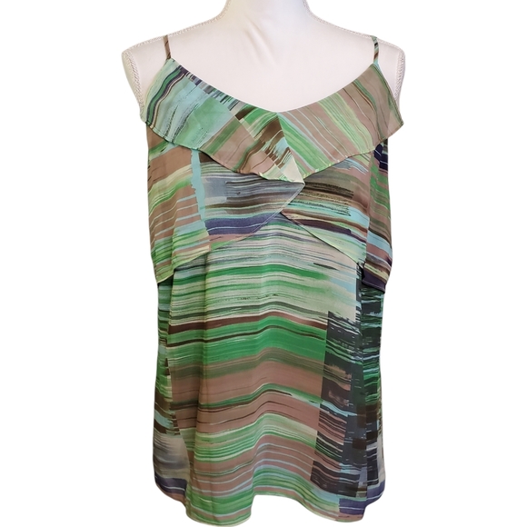 EUC CAbi Flutter Spaghetti Strap Tank Blouse - Picture 2 of 11